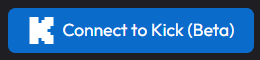 The Platforms page with Kick chosen from the Add an Account picker