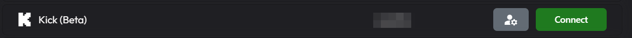 The Platforms page showing the newly added Kick account