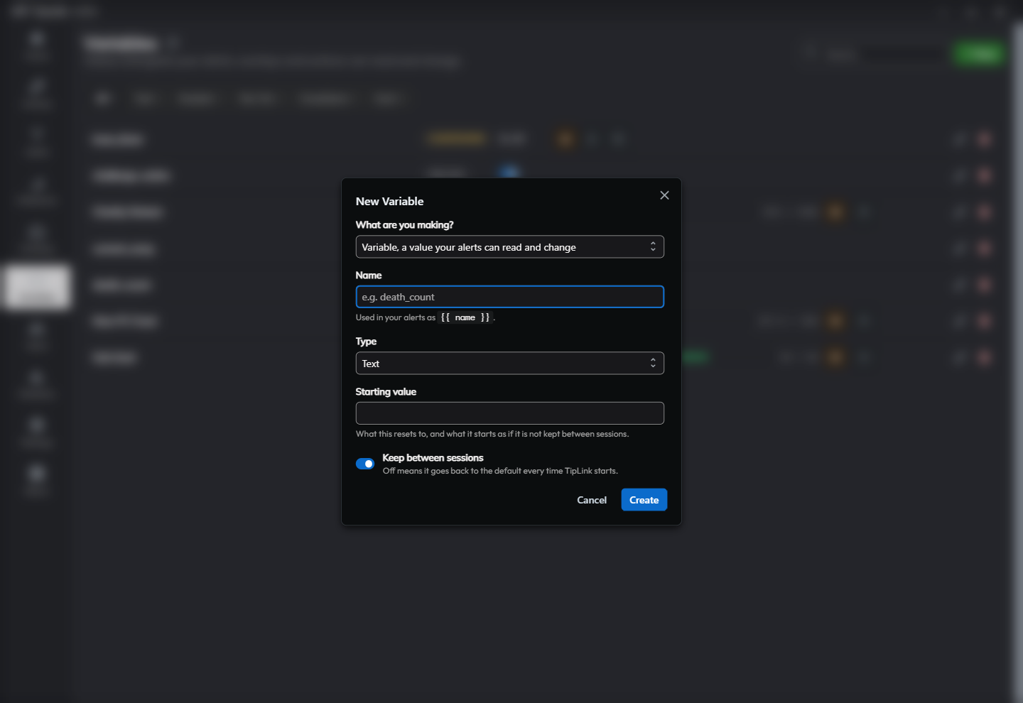 The editor with Goal selected, showing the Name, Target, End date and overflow behaviour fields